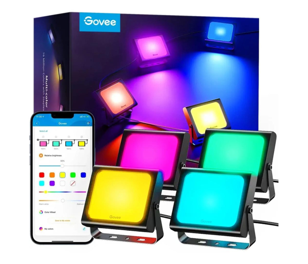 GOVEE Naświetlacze LED H7060 RGBICWW IP65 Bluetooth WiFi - 1060119 - zdjęcie